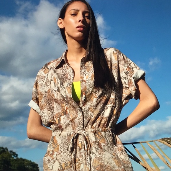 Enza Costa Pants - Enza Costa snake print cotton jumpsuit 0